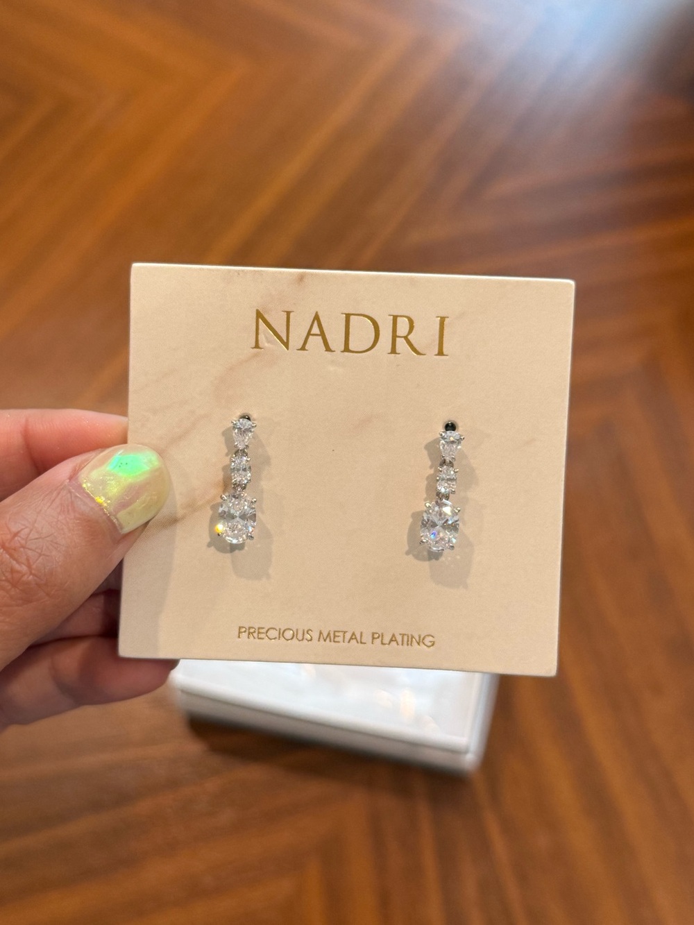 Nadri Emilia Oval Drop Earrings - Picture 3 of 3
